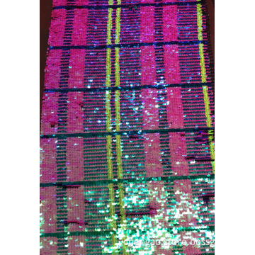 Gold And Blue Lattice Sequin Mesh Embroider Fabric
